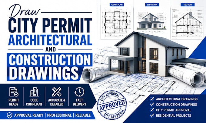 draw city permit architectural and construction drawings