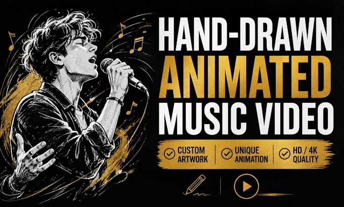 create viral hand drawn animated music video
