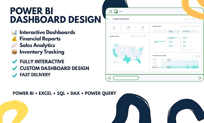 create an interactive power bi dashboard from your excel, CSV, or sql data