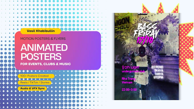create an eye catching animated poster or motion poster