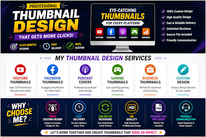 design youtube thumbnails, facebook posts and canva
