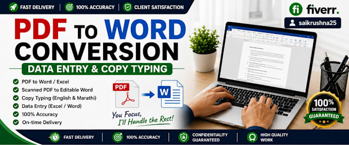 do PDF to word conversion and copy typing