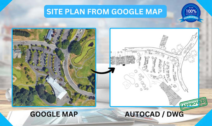 turn satellite image into site plan, remodel topography map plan from google, 2d