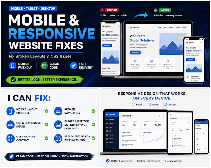 fix responsive and mobile issues on your website