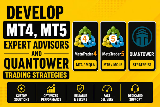 develop mt4, mt5 expert advisors and quantower trading strategies