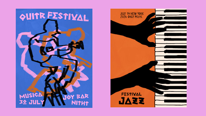 design a bold abstract music or event poster