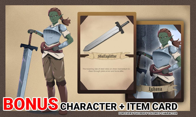 do hand drawn dnd character or ttrpg, no ai