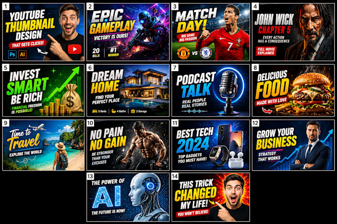design an eye catching you tube thumbnail that gets clicks