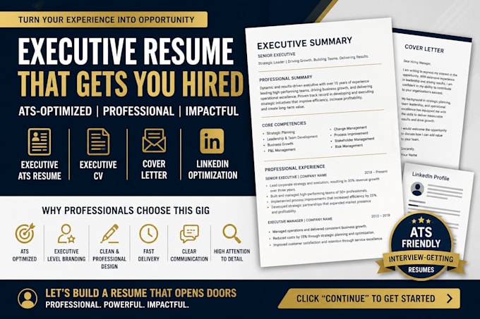 write a CEO, executive, director, or manager ats resume