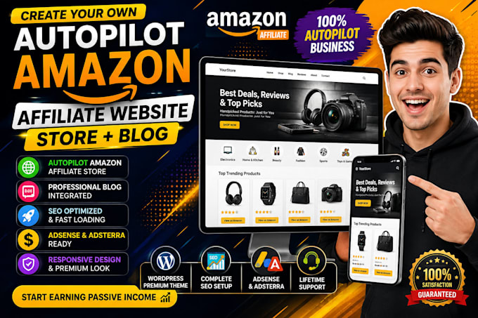 create autopilot amazone affiliate website store with autoblog