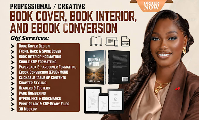 design book cover, book interior, and ebook conversion
