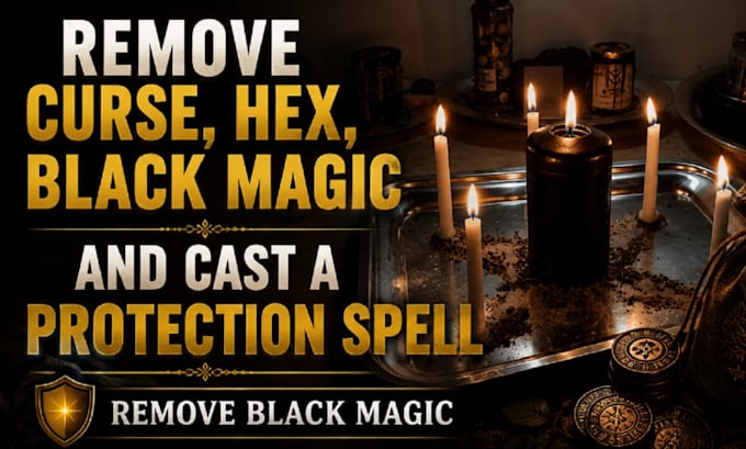 remove curse, hex, black magic and cast a protection spell, remove black magic