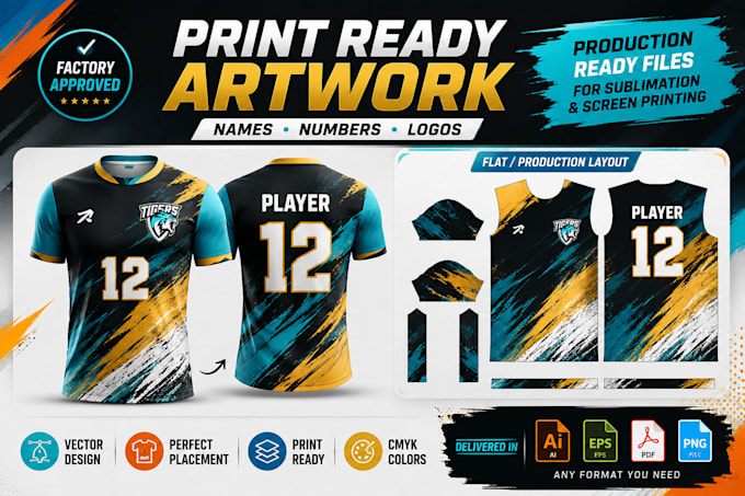 prepare print ready artwork with names and numbers