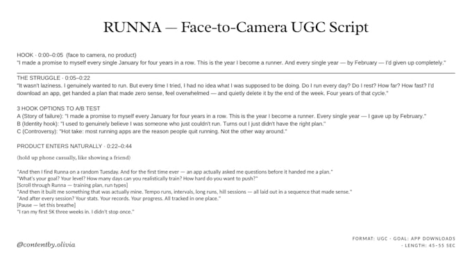 write ugc script and social media copy for your brand
