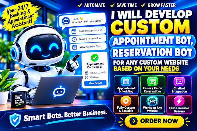 develop appointment bot booking bot resy bot reservation bot uk driving test bot