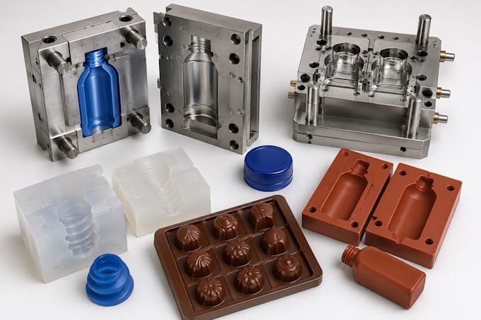 do plastic injection mold, silicone mold, rubber chocolate mold, bottle cover