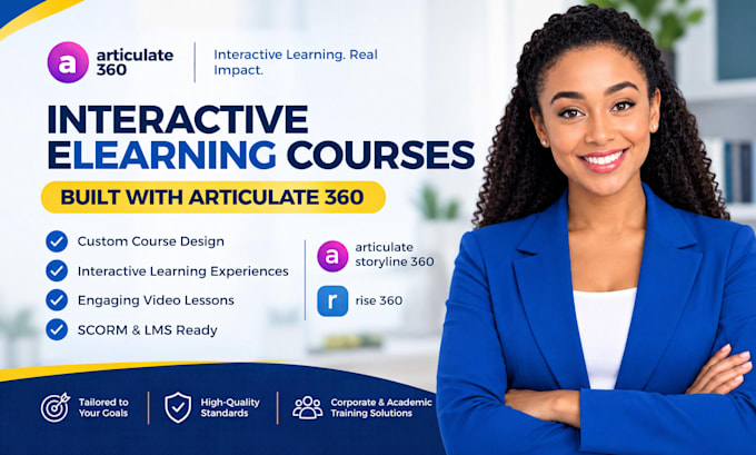 build elearning instructional courses on articulate 360, scorm compliance design