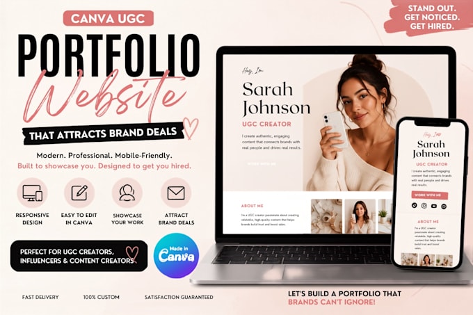 design canva ugc portfolio landing pages canva website portfolio website