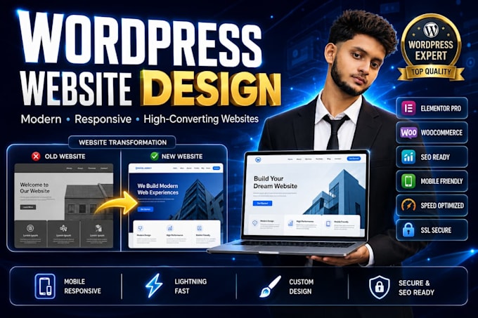 develop, design, or clone a responsive wordpress website
