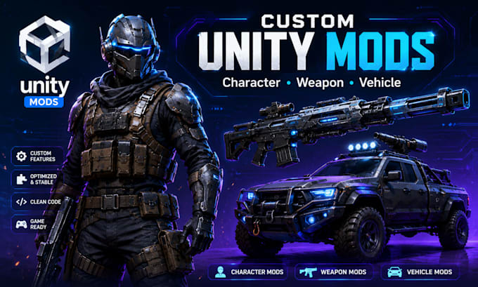 create custom unity character, weapon, and vehicle mods