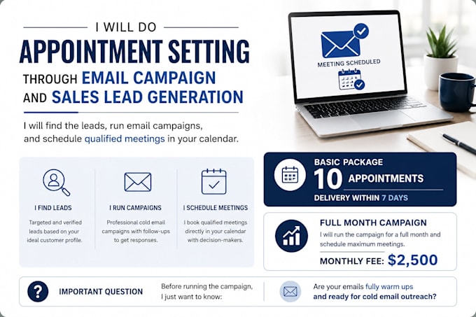 do appointment setting through email campaign and sales lead generation