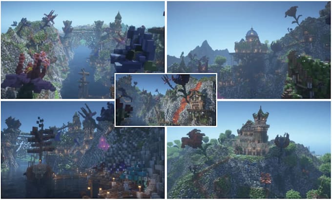 build custom minecraft city map server spawn hub lobby fantasy world as builder