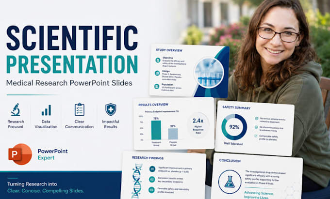 design scientific presentation, medical research powerpoint slides