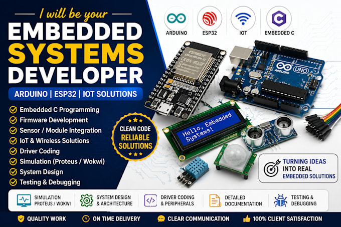 develop arduino and esp32 embedded systems