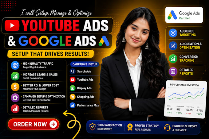 manage google ads, youtube ads and PPC campaigns