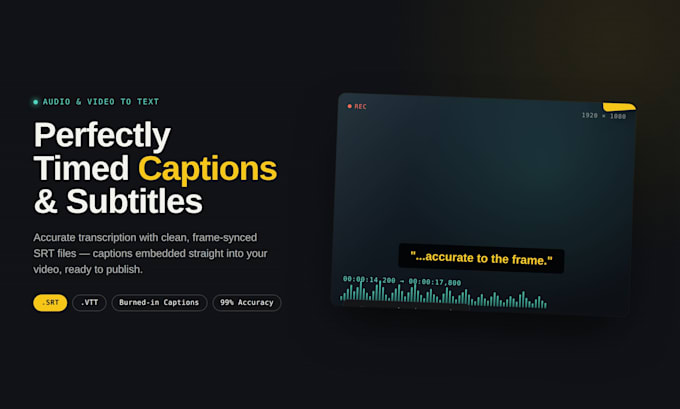 transcribe audio video create accurate closed caption srt files embed captions