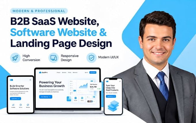 design modern b2b saas website software website landing page