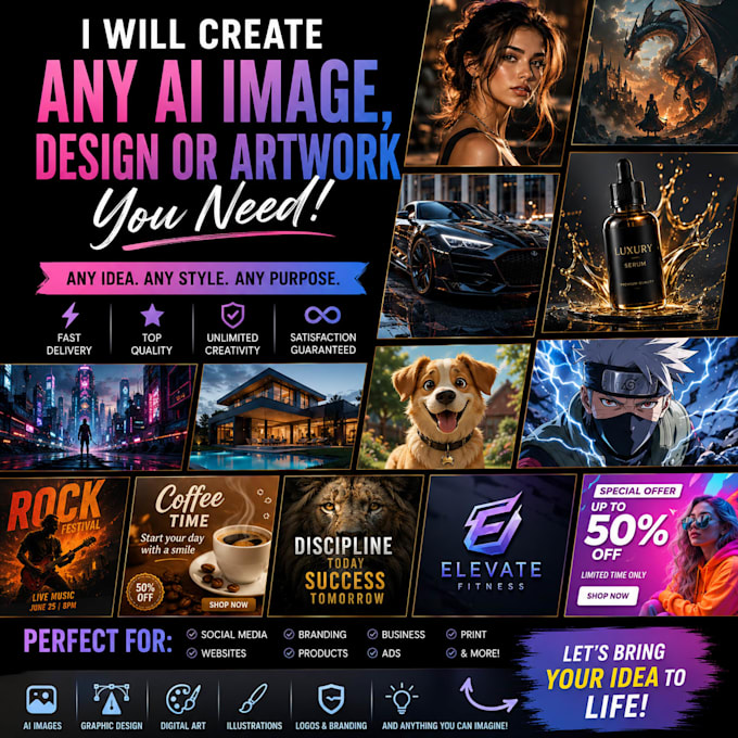 create any ai image, design or artwork you need