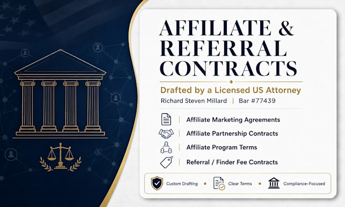 prepare a custom corporate affiliate partnership contract