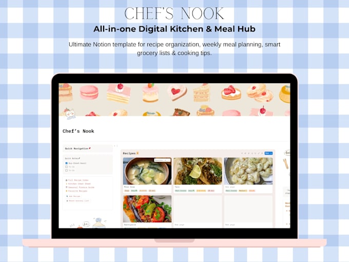 create aesthetic chef nook meal and recipe planner