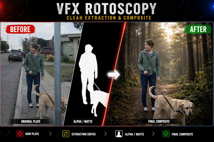 do professional rotoscoping and green screen keying