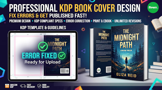 edit , resize , fix, format rejected book cover for KDP