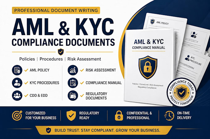 write aml kyc compliance policies procedures and risk assessment documents