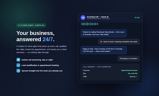 build a custom ai voice agent as your virtual receptionist