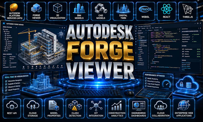 build autodesk forge viewer aps 3d model, web visualization application