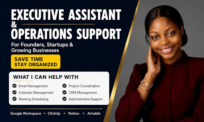 your executive assistant for admin and operations support
