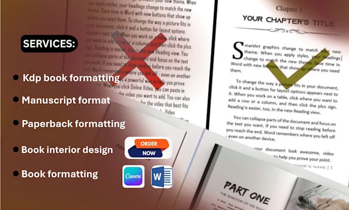 do KDP manuscript formatting and layout design for amazon paperback