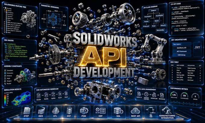 develop solidworks API macro cad automation, plugin engineering software