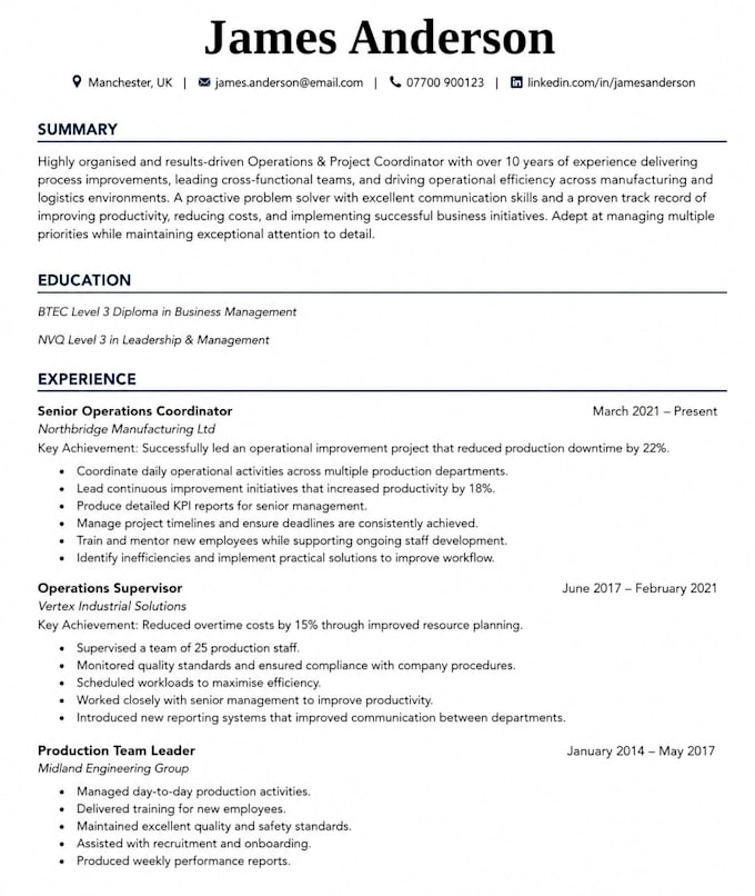 create a professional atsfriendly CV or resume