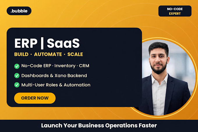 build a saas mvp, crm or erp web app with bubble io, xano and python