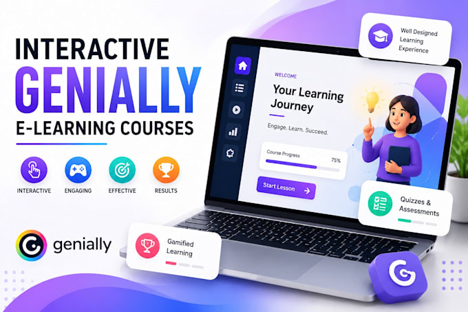 create interactive genially elearning courses and instructional design