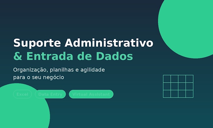fazer entrada de dados e suporte administrativo virtual