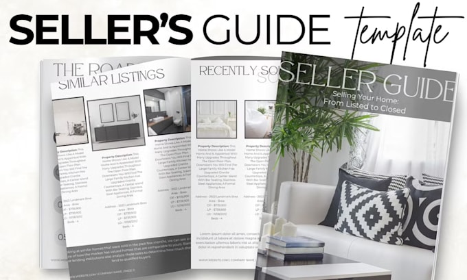 canva real estate seller guide listing presentation realtor editable template