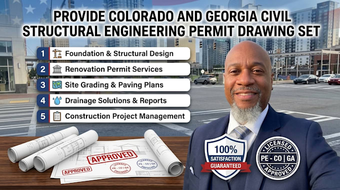 provide colorado and georgia civil structural engineering permit drawing set
