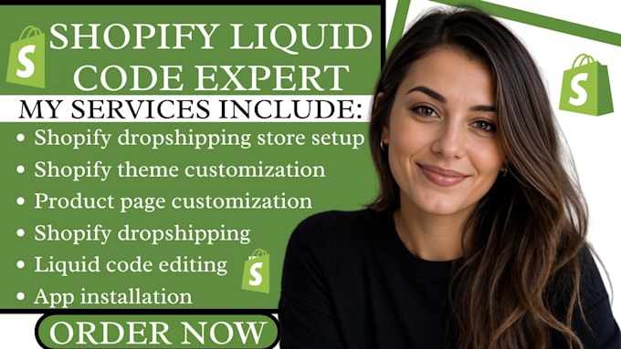 build shopify website with liquid code, shopify dropshipping theme customization