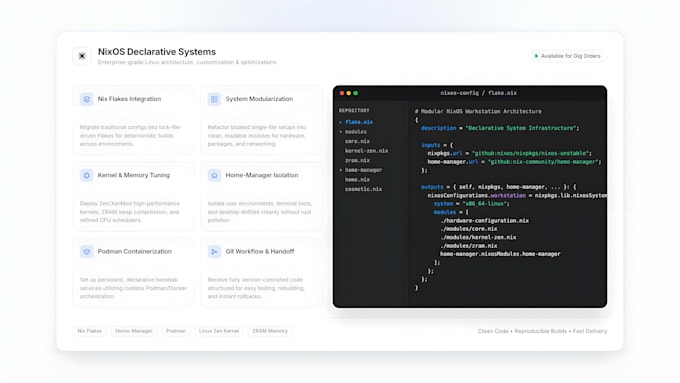 fix or build custom nixos configurations using nix flakes
